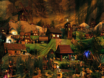 Szopka w krakowskim kościele Bernardynów i inne ujęcia wnętrz świątyni. 6