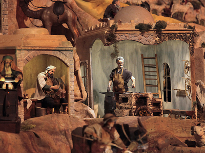 Szopka w krakowskim kościele Bernardynów i inne ujęcia wnętrz świątyni. 9