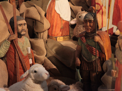 Szopka w krakowskim kościele Bernardynów i inne ujęcia wnętrz świątyni. Szopka u św Józefa. 6