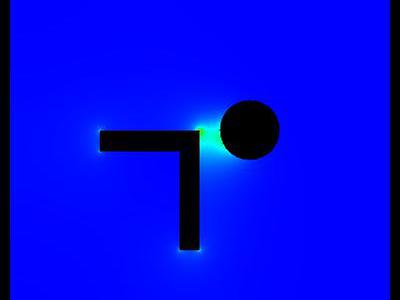 Pole elektrostatyczne - walec i kształt typu "L" w uziemionej obudowie. 9