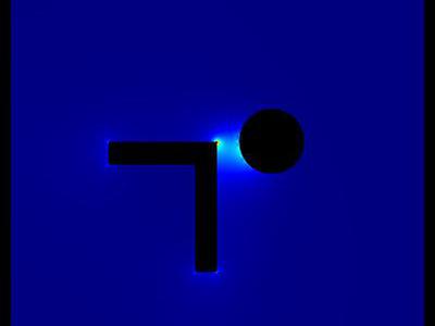 Pole elektrostatyczne - walec i kształt typu "L" w uziemionej obudowie. 11