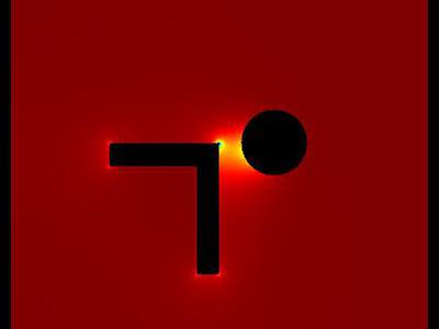 Pole elektrostatyczne - walec i kształt typu "L" w uziemionej obudowie. 12