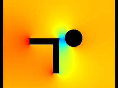 Pole elektrostatyczne - walec i kształt typu "L" w uziemionej obudowie. 17