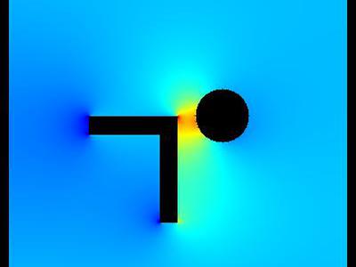 Pole elektrostatyczne - walec i kształt typu "L" w uziemionej obudowie. 18