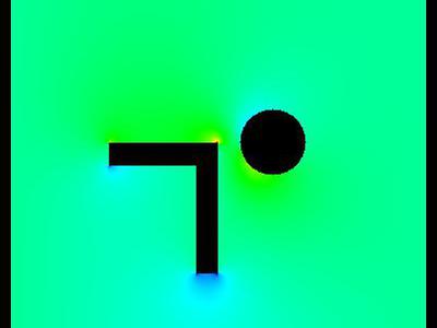 Pole elektrostatyczne - walec i kształt typu "L" w uziemionej obudowie. 22