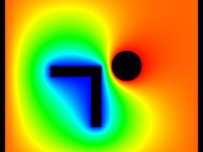 Pole elektrostatyczne - walec i kształt typu "L" w uziemionej obudowie. 28
